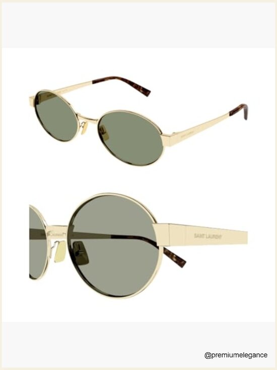 Gold Oval Metal Frame Sunglasses with Cleaning Kit main image 4